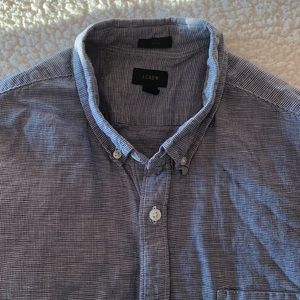 J Crew Men’s slim fit long sleeve button up dark blue small checkers